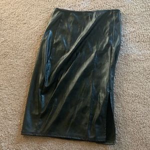 Black PU Leather skirt